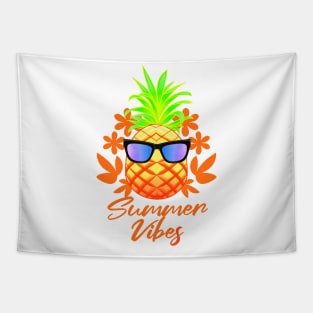 Summer Vibes Cool Tropical Pineapple Tapestry