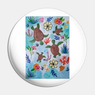 Sea Turtles swimming in the sea Pin