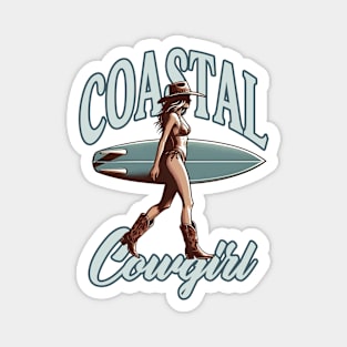 Coastal Cowgirl Surfer Magnet