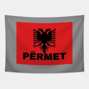 Përmet City in Albanian Flag Tapestry