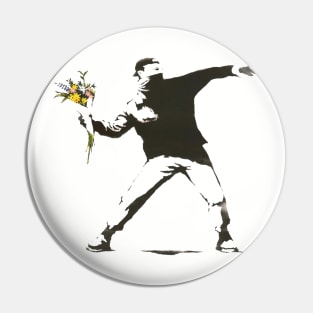 Banksy flower grenade Pin