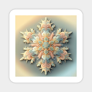 A Fractal Design in A Snowflake Motif Magnet