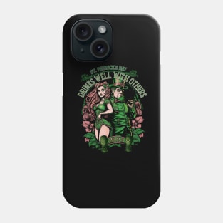 Upside Down Pineapple Drinks Well With Others, St. Patrick's Phone Case