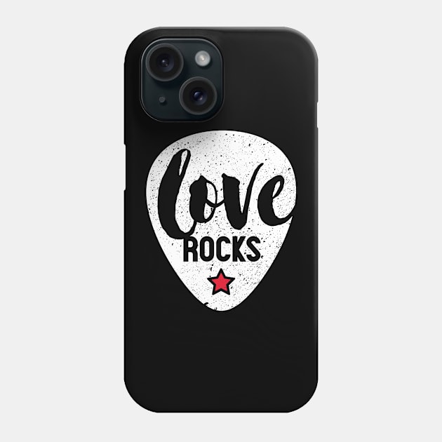 Valentines Day Gift - Love Rocks - Plectrum Guitar Lover Phone Case by Elsie Bee Designs