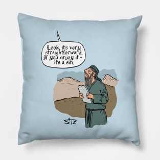 Funny sin cartoon Pillow