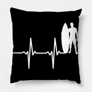 Surf Heartbeat Gift For Surfers & Wave Riders Pillow