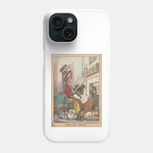 Vintage Cat Lady Dog Mom Illustration Phone Case