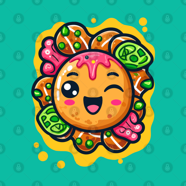 Super Cute Kawaii Takoyaki Octopus Balls Takoyaki by RuftupDesigns