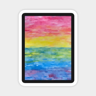 Abstract Colorful Rainbow Sunset Stripes Magnet