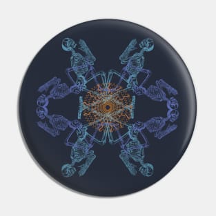 Skeletons' Prayer - Abstract Pattern Occultism Pin