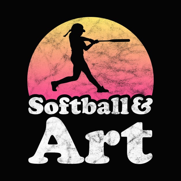 Softball and Art Gift for Softball Players Fans and Coaches by JKFDesigns