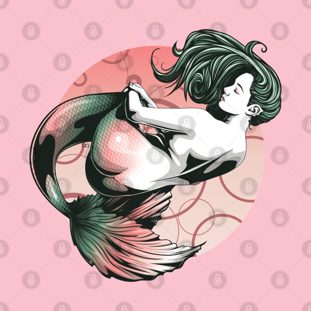 Red and Green Mermaid by redappletees