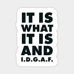 It is what it is And IDGAF Magnet