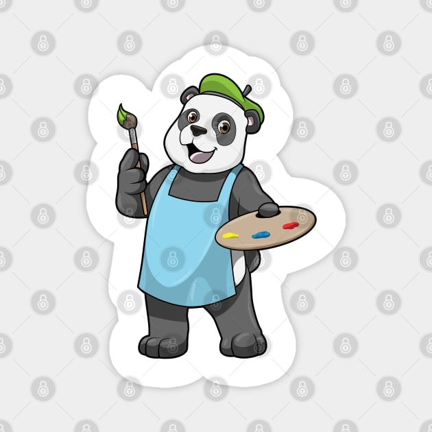 Panda as Painter with Brush & Colour Magnet by Markus Schnabel