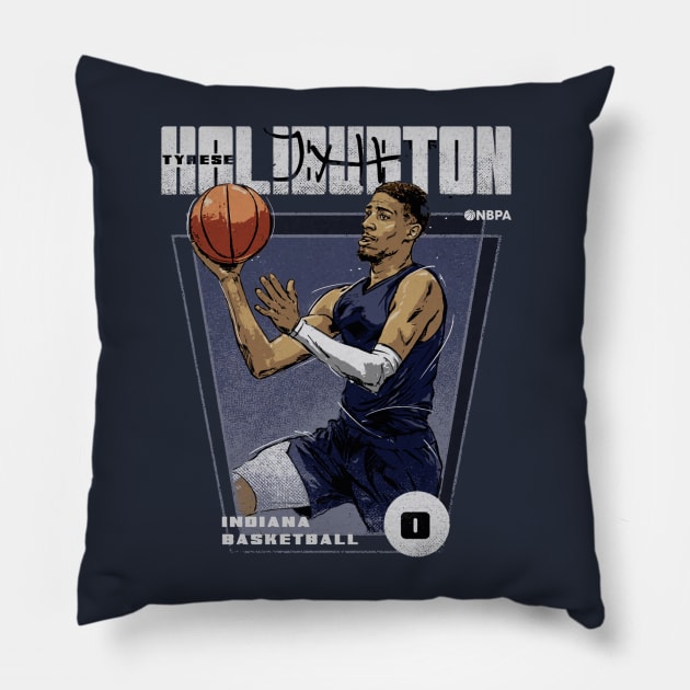 Tyrese Haliburton Indiana Premiere Pillow by MASTER_SHAOLIN