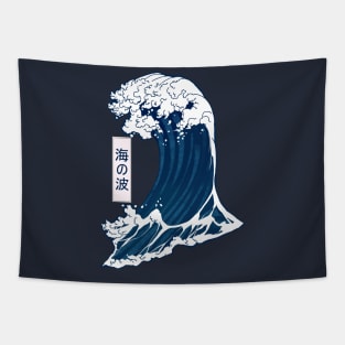 Japanese Painting Style Kanagawa Wave Manga Tapestry