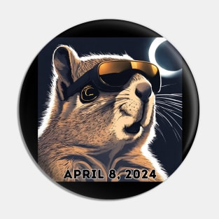 2024 Total Solar Eclipse Watching Squirrel April 8 Pin