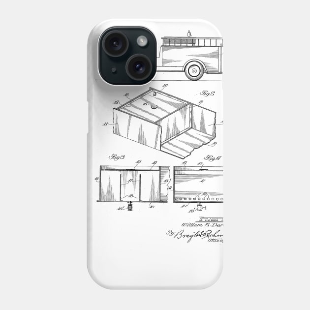 Fire Truck VINTAGE PATENT DRAWING Phone Case by skstring