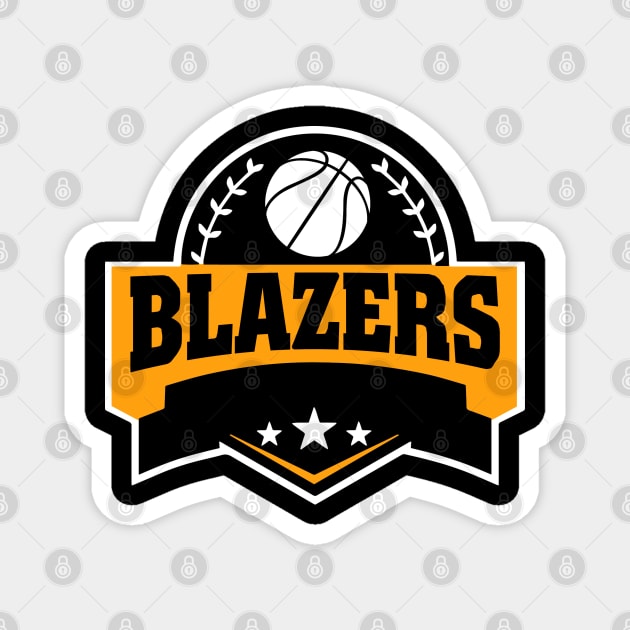 Personalized Basketball Blazers Proud Name Vintage Beautiful Magnet by Irwin Bradtke