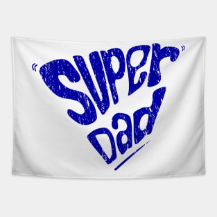 blue super dad typography Tapestry