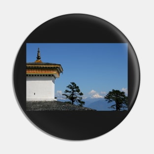 Chorten and Mountains, Bhutan Pin