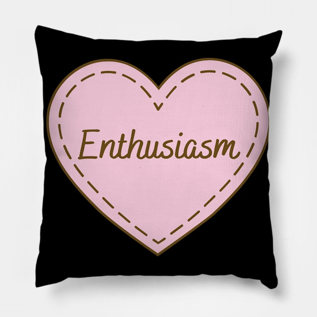 I Love Enthusiasm Simple Heart Design Pillow by Word Minimalism