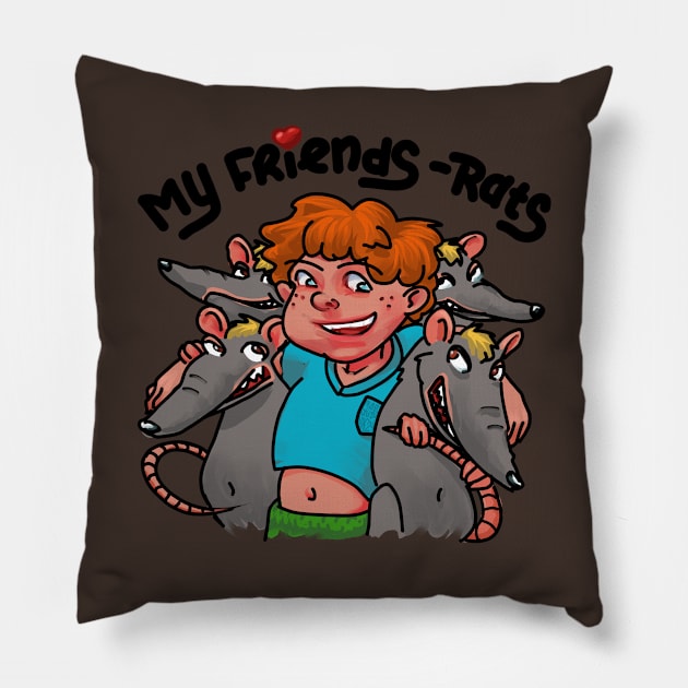 my friends rats Pillow by Shaggy_Nik