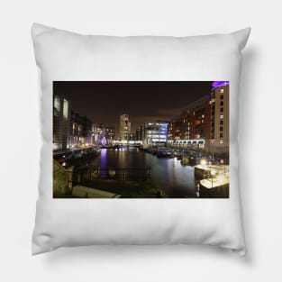 Leeds By Night #3 - Leeds Dock Pillow