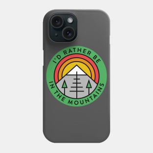 I'd Rather Be In The Mountains Rainbow Retro Phone Case