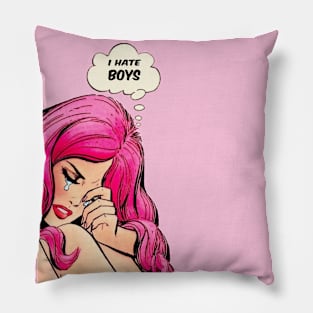 New York Pop Art Valentines Day Hate Boys Pillow