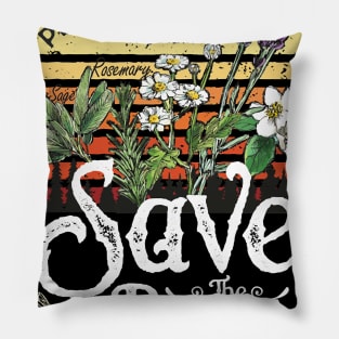 Vintage Plant These Save The Bees Gift Pillow