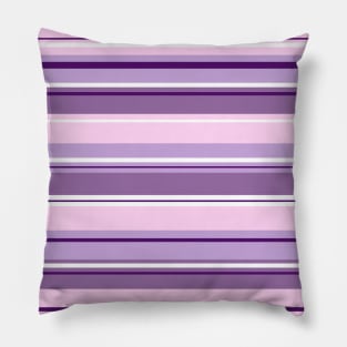 Mixed Stripes Pattern Pinks Purples White Pillow