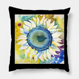 Sunflower Tie-Dye Watercolor Pillow