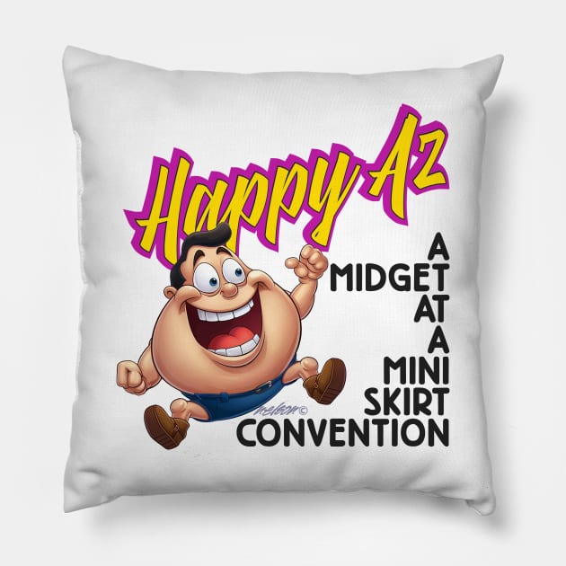 Happy Midget Pillow by Billygoat Hollow