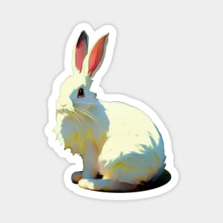 Cute white rabbit Magnet