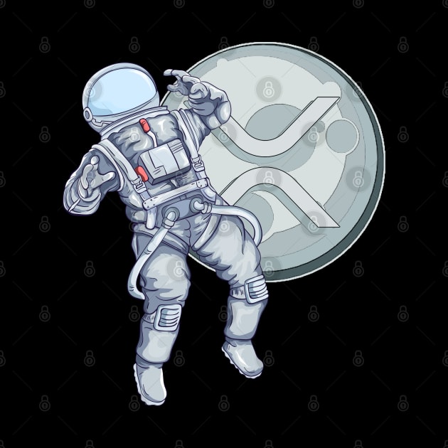 XRP Crypto Hodl Astronaut Mooning Cryptocurrency by BitcoinSweatshirts