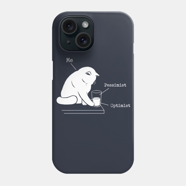 Glass Graphic - Optimist and Pessimist - Funny Cat Phone Case by BlancaVidal