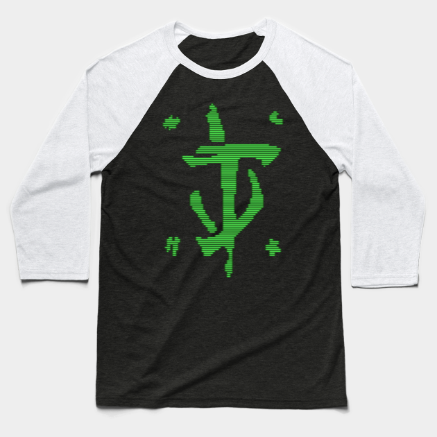 Doom Slayer Symbol Black And White Doom Slayer Rune 80s Retro 8 Bit Symbol Doom Baseball T Shirt Teepublic teepublic
