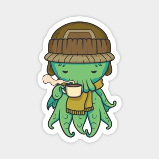 Kawaii Cthulhu Hot Chocolate Cartoon Magnet