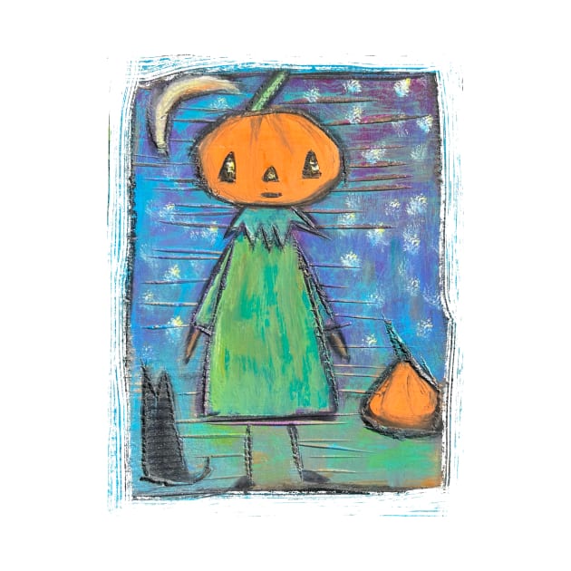 Pumpkin JOL Jack o Lantern Moonlight pumpkin patch cat by Edgot