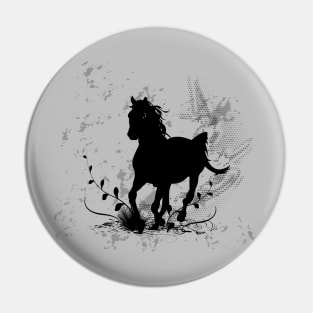 Beautiful black horse silhouette Pin