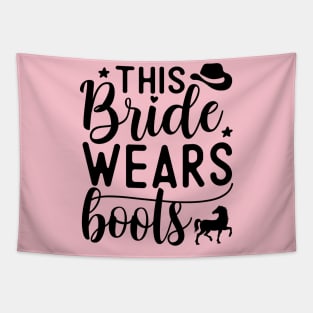 This bride wears boots | wedding; country; country girl; cowgirl; horse rider; horses; hen; bachelorette; party; hen's party; bride gift; bridal shower; getting married; Tapestry