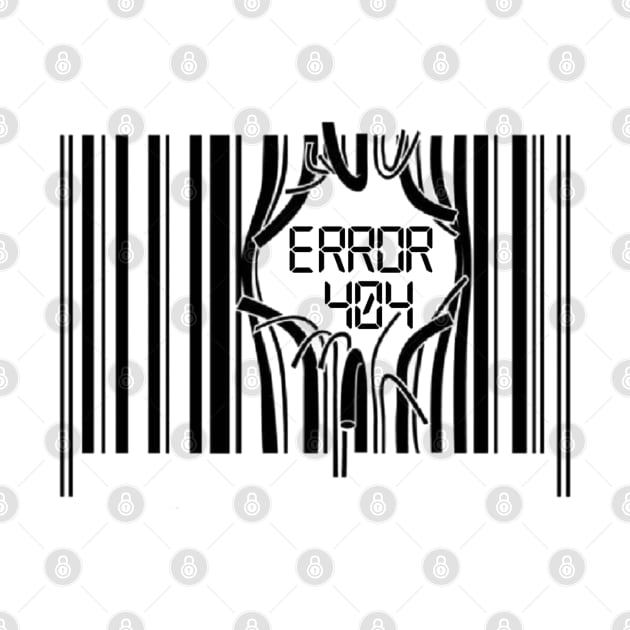 Error 404 Barcode by Cyber Club Tees