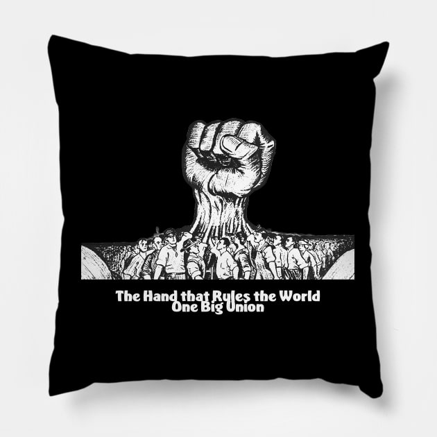 The Hand that Rules the World: An IWW Graphic of Empowerment Pillow by Voices of Labor