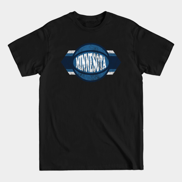 Discover Minnesota Basketball retro and distressed ball and stripe - Minnesota Timberwolves - T-Shirt