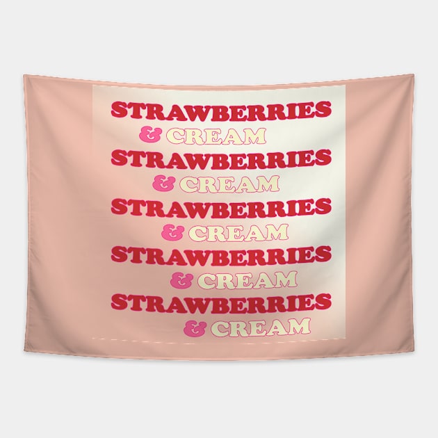 STRAWBERRIES AND CREAM Tapestry by Flabbart