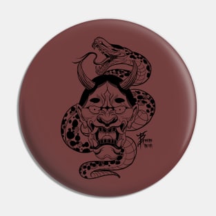 Hannya snake blk Pin