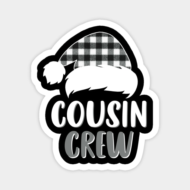 Cousin Crew White Plaid Santa Hat Family Matching Christmas Pajama Magnet by Sincu