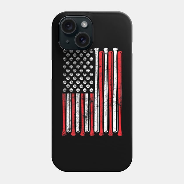 American Flag Baseball Team Lovers Phone Case by credittee