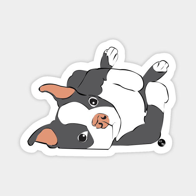 Lazy Boston Terrier Magnet by AltTabStudio